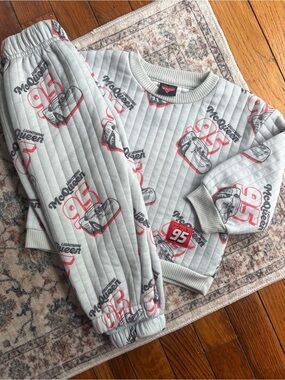Disney Pixar Lightning Mcqueen Gray Sweatsuit Set Gray 2T